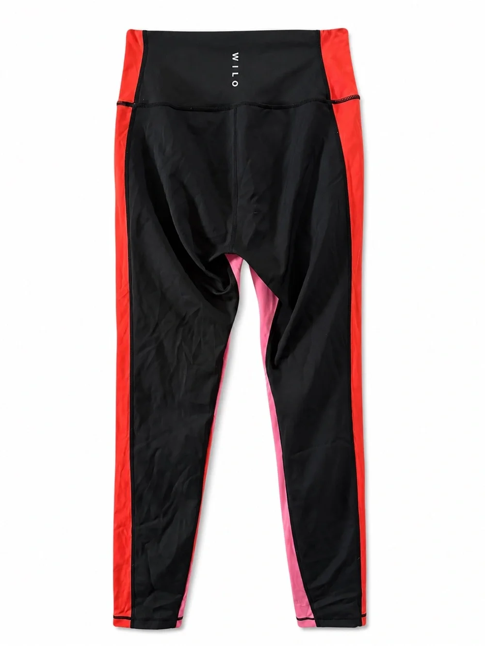WILO The Label Colorblock High Rise Leggings Black Red Pink Size Small